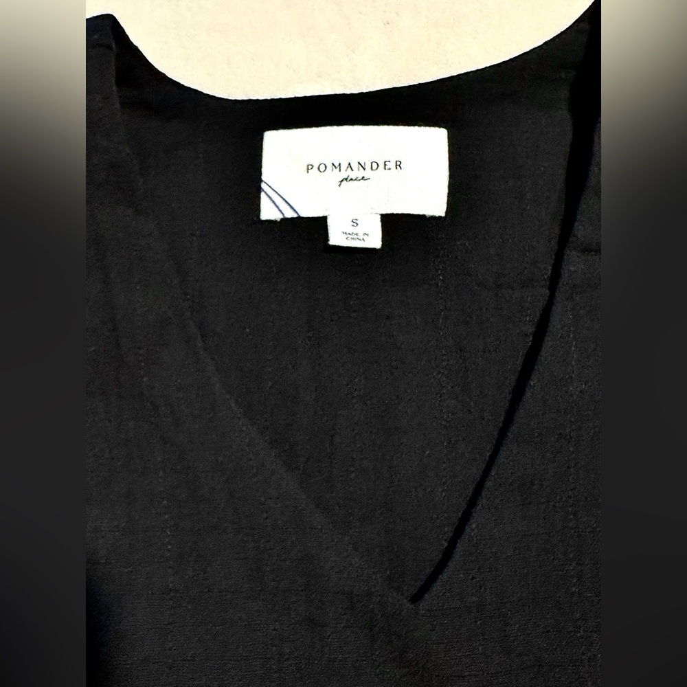 Pomander Place Black Gauze Millie Dress Womens Sz Small 100% Cotton - Picture 9 of 13